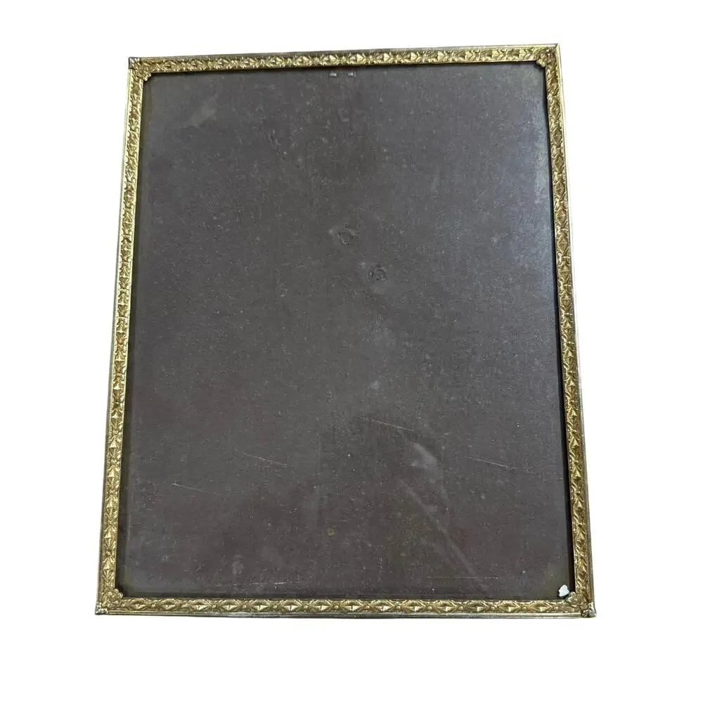 Vintage Picture Photo Frame 8x10 Gold Brass Tone Metal Ornate Hanging Wall Decor